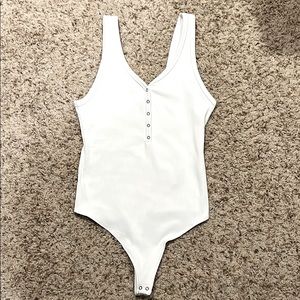 White ribbed bodysuit